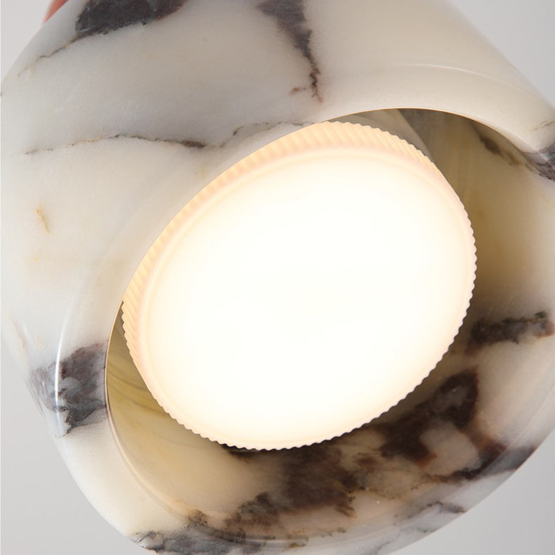 Contemporain nordique matériel de quincaillerie cylindrique en marbre levable 1-lumière suspension pour chambre 