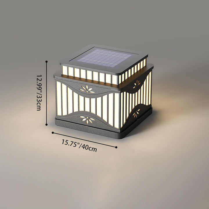 Modern Minimalist Waterproof Solar Square Striped Stainless Steel PE LED Outdoor Light Landscape Light For Gardens