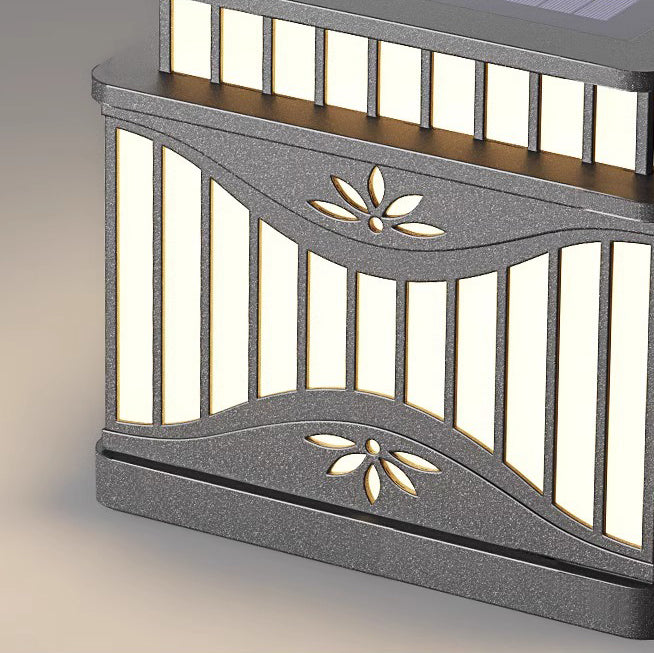 Lumière extérieure paysagère LED PE en acier inoxydable à rayures carrées solaires étanches minimalistes modernes pour jardins 