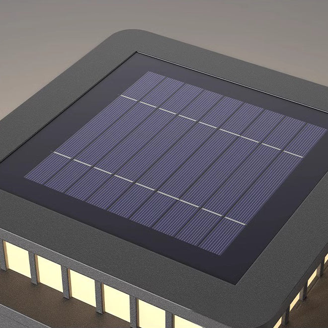 Lumière extérieure paysagère LED PE en acier inoxydable à rayures carrées solaires étanches minimalistes modernes pour jardins 