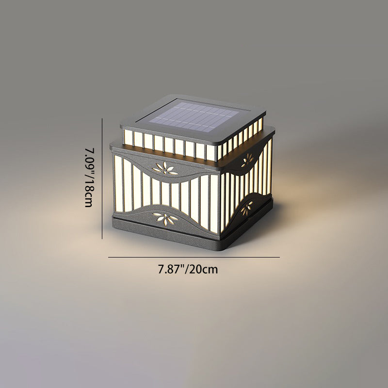 Modern Minimalist Waterproof Solar Square Striped Stainless Steel PE LED Outdoor Light Landscape Light For Gardens