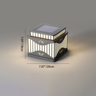 Lumière extérieure paysagère LED PE en acier inoxydable à rayures carrées solaires étanches minimalistes modernes pour jardins 