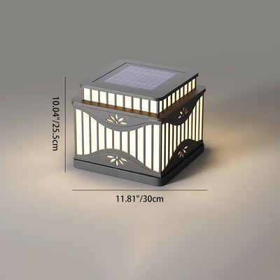 Lumière extérieure paysagère LED PE en acier inoxydable à rayures carrées solaires étanches minimalistes modernes pour jardins 