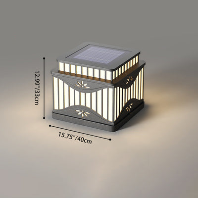 Lumière extérieure paysagère LED PE en acier inoxydable à rayures carrées solaires étanches minimalistes modernes pour jardins 