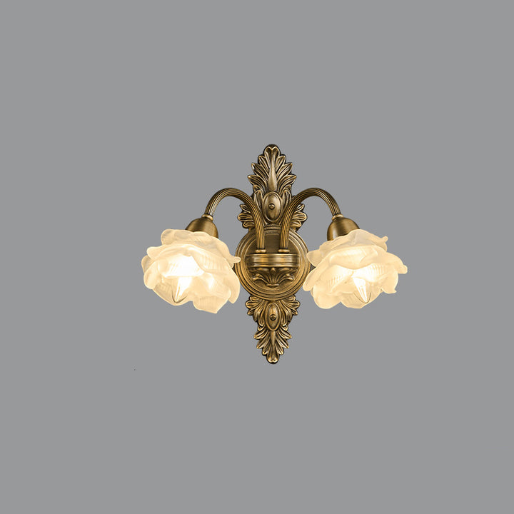 Applique murale en cuivre en forme de fleur traditionnelle française 1/2 lumière pour chambre 
