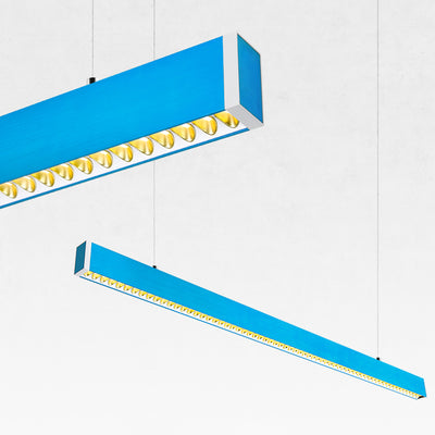 Full Spectrum LED Linear Pendant Light For Living Room - Anti-Glare Eye-Care Dimmable With Remote