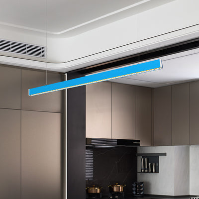 Full Spectrum LED Linear Pendant Light For Living Room - Anti-Glare Eye-Care Dimmable With Remote