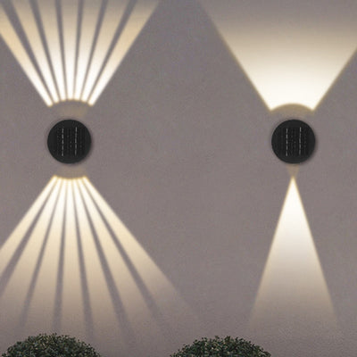 Modern Simplicity Waterproof Solar Adjustable Round ABS Glass Outdoor Wall Sconce Lamp Landscape Lighting For Garden