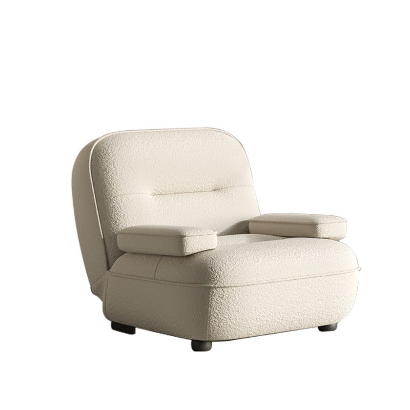 Modern Minimalist Beetle Lambswool Oil-Waxed Leather Eco-Leather Recliner With Backrest Armrests For Living Room