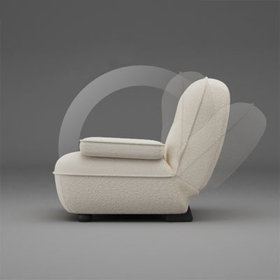 Modern Minimalist Beetle Lambswool Oil-Waxed Leather Eco-Leather Recliner With Backrest Armrests For Living Room
