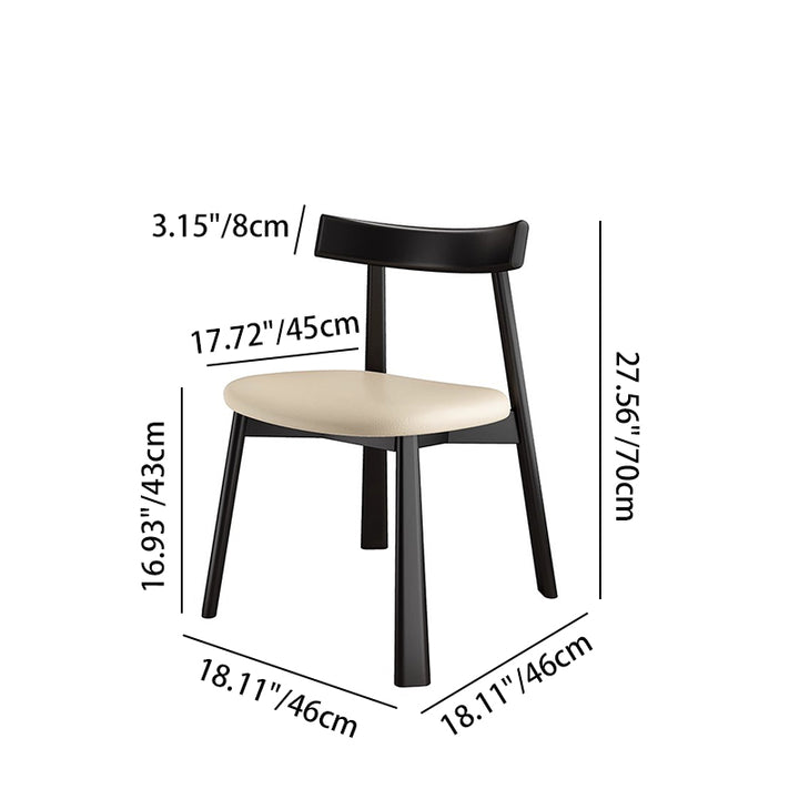 Moderner minimalistischer geschwungener Sitzdesign Massivholz Sperrholz Öl-gewachstes Leder Esszimmerstuhl mit Rückenlehne für Esszimmer & Küche 
