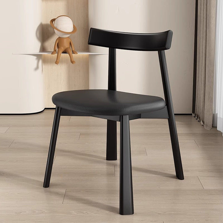 Moderner minimalistischer geschwungener Sitzdesign Massivholz Sperrholz Öl-gewachstes Leder Esszimmerstuhl mit Rückenlehne für Esszimmer & Küche 