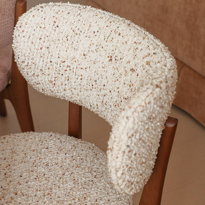 Traditional French Round Cushion Color-Spun Fabric Solid Ash Wood Dining Chair With Backrest For Dining Room &amp; Kitchen
