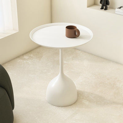 Modern Minimalist Round Iron Coffee Table 1-Tier For Living Room