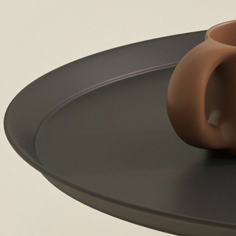 Modern Minimalist Round Iron Coffee Table 1-Tier For Living Room