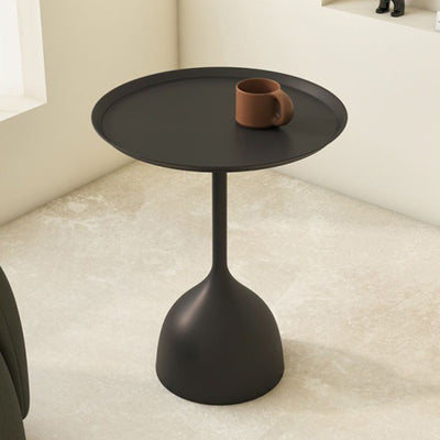Modern Minimalist Round Iron Coffee Table 1-Tier For Living Room