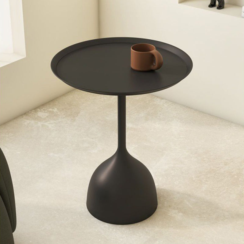 Modern Minimalist Round Iron Coffee Table 1-Tier For Living Room