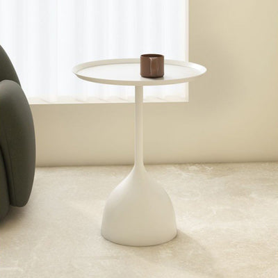 Modern Minimalist Round Iron Coffee Table 1-Tier For Living Room