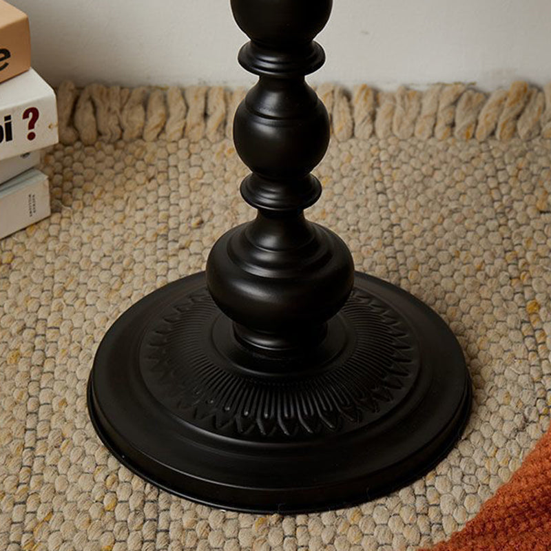Contemporary Retro Round Wrought Iron End Table 1-Tier For Living Room