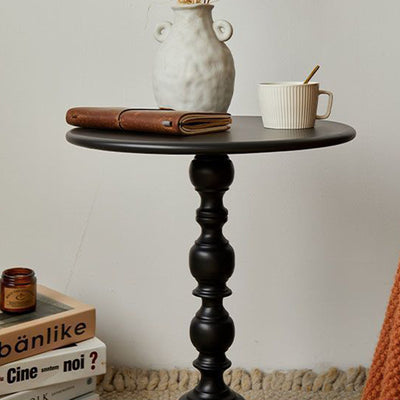 Contemporary Retro Round Wrought Iron End Table 1-Tier For Living Room