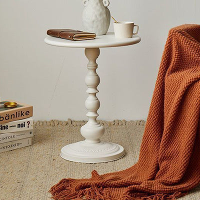 Contemporary Retro Round Wrought Iron End Table 1-Tier For Living Room