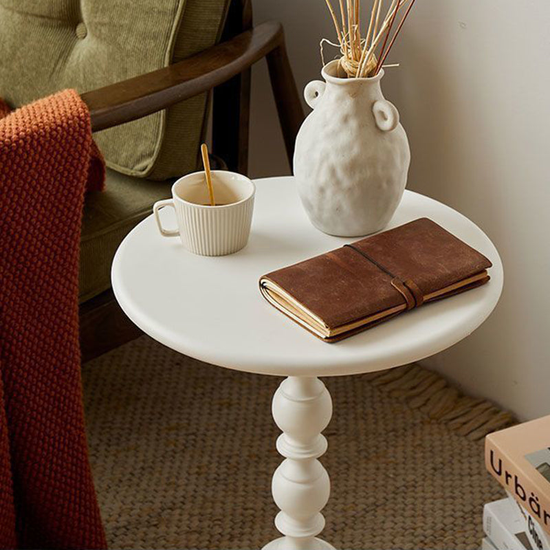 Contemporary Retro Round Wrought Iron End Table 1-Tier For Living Room