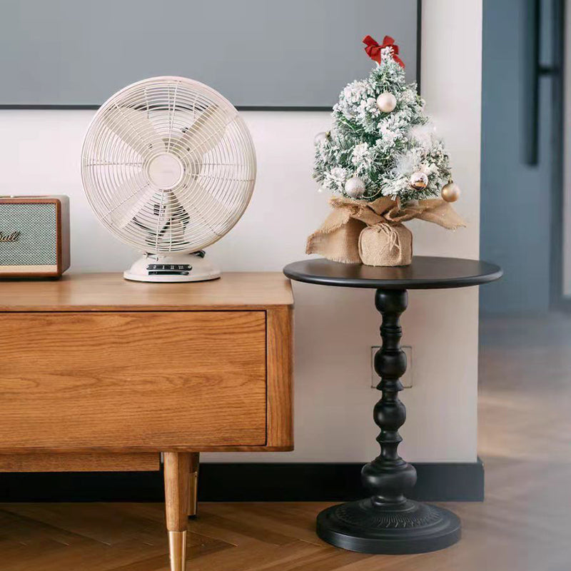 Contemporary Retro Round Wrought Iron End Table 1-Tier For Living Room