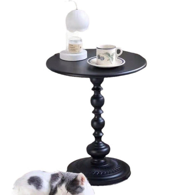 Contemporary Retro Round Wrought Iron End Table 1-Tier For Living Room