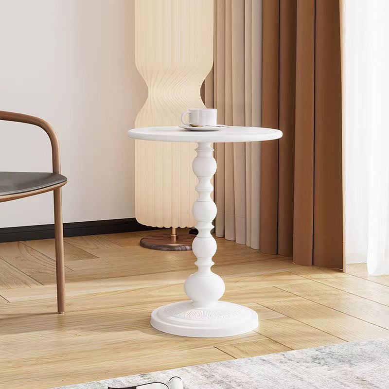 Contemporary Retro Round Wrought Iron End Table 1-Tier For Living Room