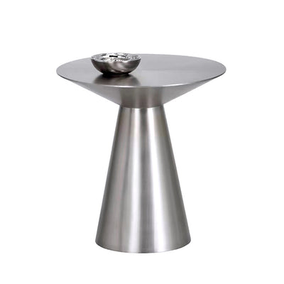 Contemporary Industrial Stainless Steel Mushroom-Shaped Round Coffee Table 1-Tier For Living Room & Cafe