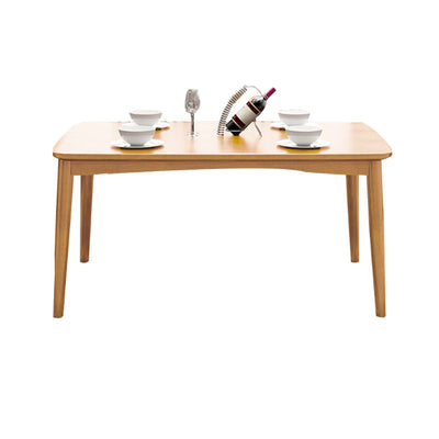 Contemporary Nordic Solid Wood Microfiber Leather Square Dining Table & Chair Set For 4/6 Seats