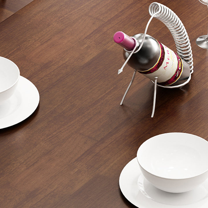 Ensemble table à manger et chaises carré en bois massif nordique contemporain avec similicuir microfibre pour 4/6 places 