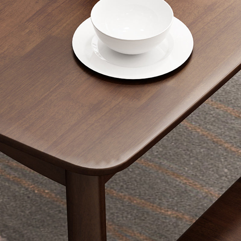 Contemporary Nordic Solid Wood Microfiber Leather Square Dining Table & Chair Set For 4/6 Seats