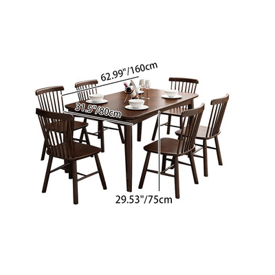 Contemporary Nordic Solid Wood Microfiber Leather Square Dining Table & Chair Set For 4/6 Seats
