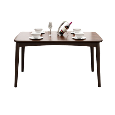 Contemporary Nordic Solid Wood Microfiber Leather Square Dining Table & Chair Set For 4/6 Seats