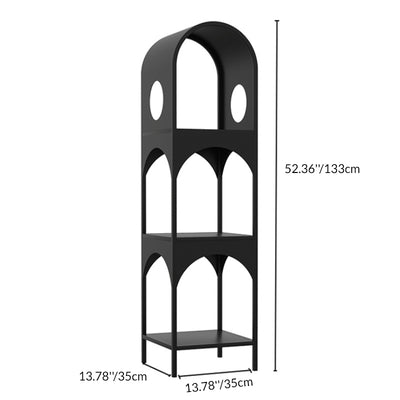 Contemporary Nordic Wrought Iron Geometric Openwork Design Display Rack 3-Tier For Home Office