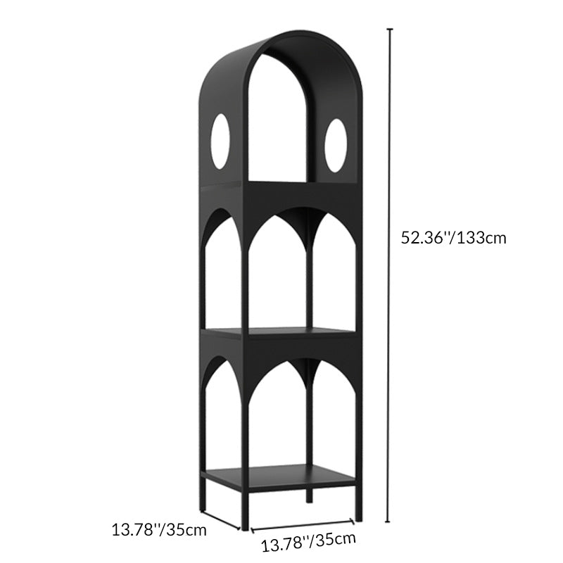 Contemporary Nordic Wrought Iron Geometric Openwork Design Display Rack 3-Tier For Home Office