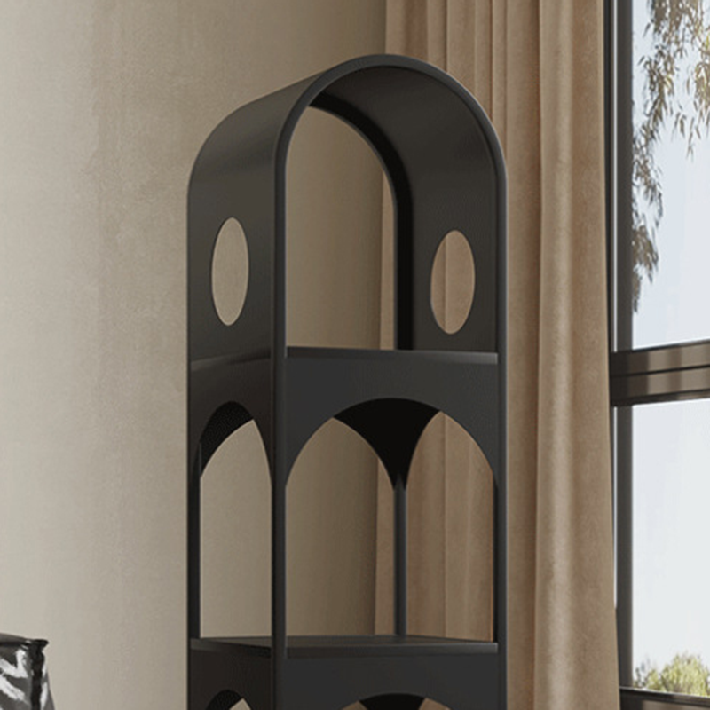 Contemporary Nordic Wrought Iron Geometric Openwork Design Display Rack 3-Tier For Home Office