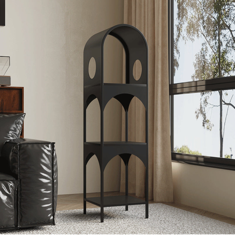 Contemporary Nordic Wrought Iron Geometric Openwork Design Display Rack 3-Tier For Home Office