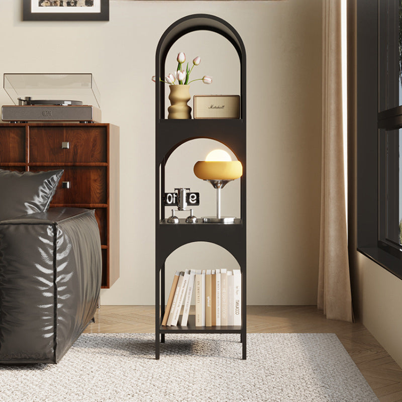 Contemporary Nordic Wrought Iron Geometric Openwork Design Display Rack 3-Tier For Home Office
