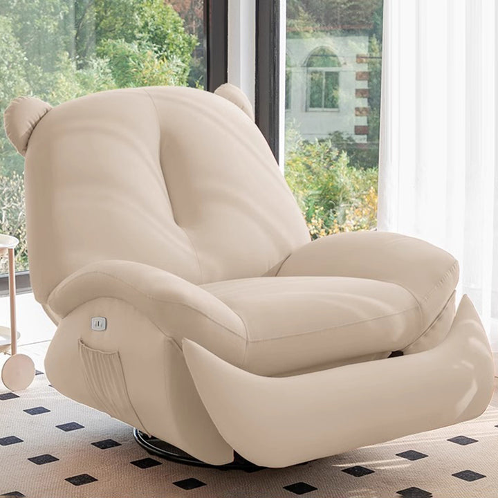 Moderner minimalistischer Bär-förmiger Liegesessel aus Titanlegierung, Massivholz, Schmiedeeisen, Chenille, Samt und Kunstleder mit Rückenlehne und Fußstütze für das Wohnzimmer 