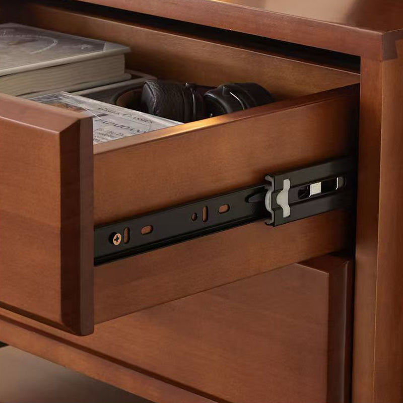 Contemporáneo Retro Cuadrado Mueble de Almacenamiento de Madera Maciza y Acero Inoxidable de 6 Cajones para Sala de Estar 