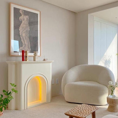 Contemporary Nordic Arched MDF Console Table With 1-Tier For Living Room