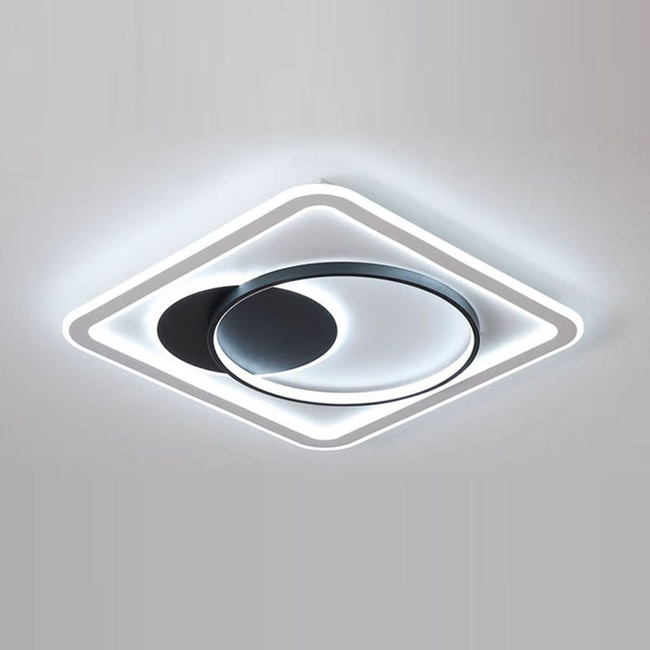 Modern Minimalist Round Rectangle Square Acrylic Iron LED Flush Mount Ceiling Light For Living Room &amp; Bedroom