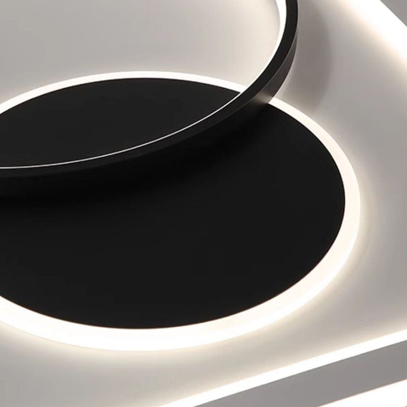 Modern Minimalist Round Rectangle Square Acrylic Iron LED Flush Mount Ceiling Light For Living Room &amp; Bedroom