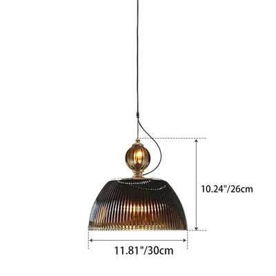 Japanische Retro Dunkelgrüne Glasschirm Pendelleuchte mit 1 Licht 