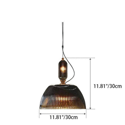 Japanische Retro Dunkelgrüne Glasschirm Pendelleuchte mit 1 Licht 