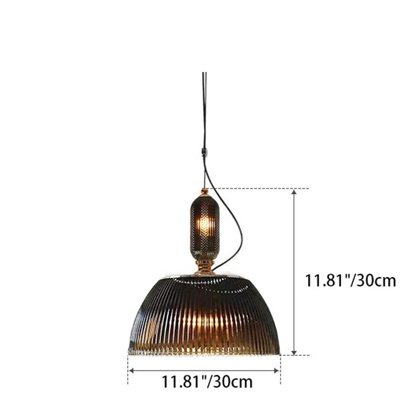 Japanische Retro Dunkelgrüne Glasschirm Pendelleuchte mit 1 Licht 