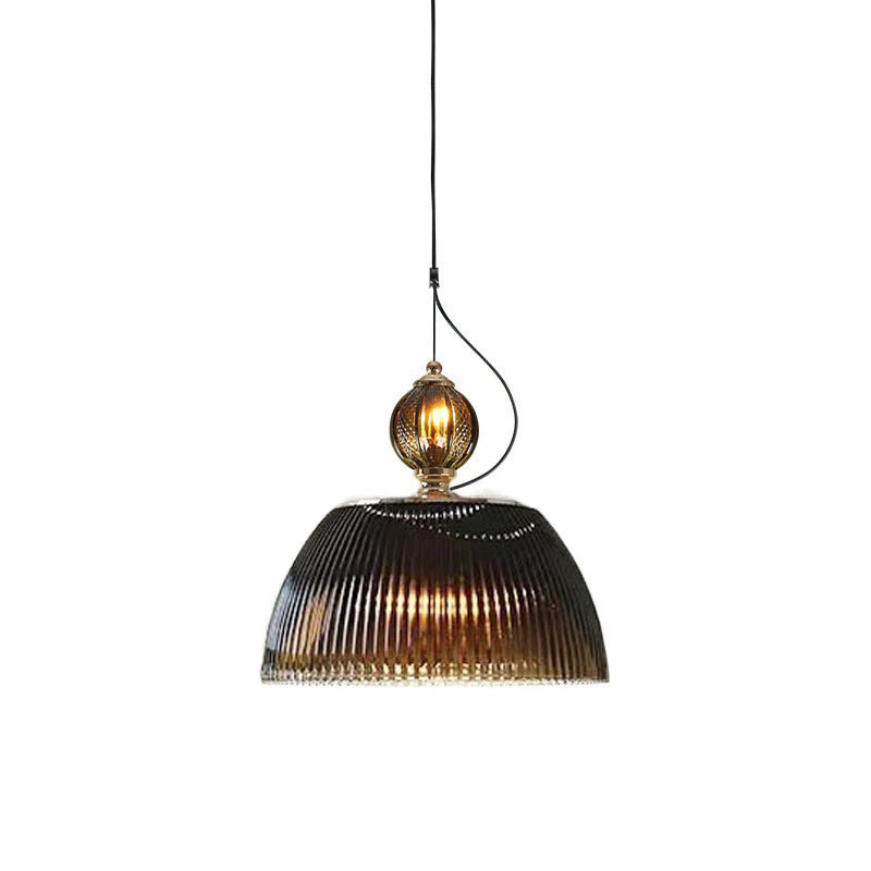 Japanische Retro Dunkelgrüne Glasschirm Pendelleuchte mit 1 Licht 
