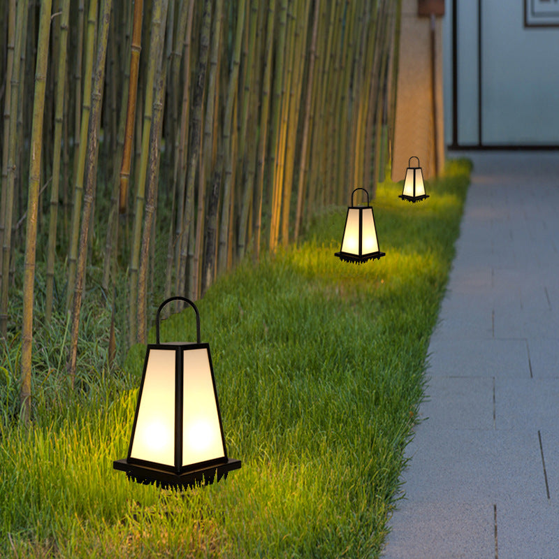 Contemporary Industrial Solar Iron Acrylic 1-Light Outdoor Post Light For Garden